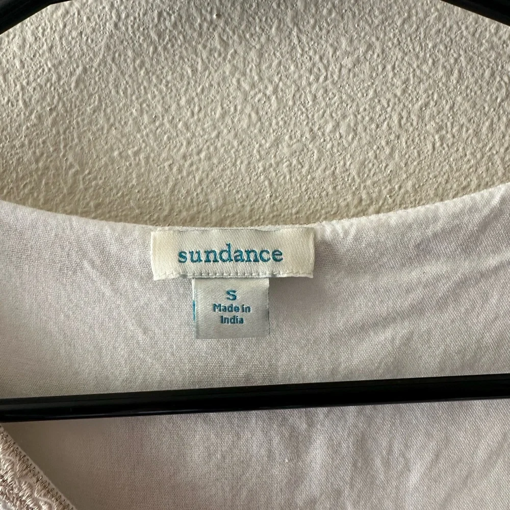 Sundance palace pathway tunic embroidered white beige gold boho least size small - Picture 3 of 8